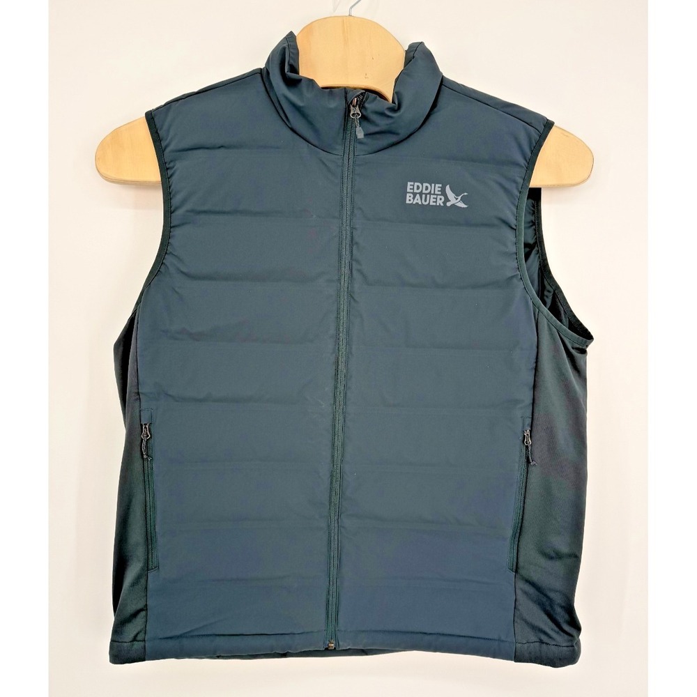 Men's Eddie Bauer MotionLoft Hybrid Down Vest 650 FP Size XL Storm (Dark Blue)